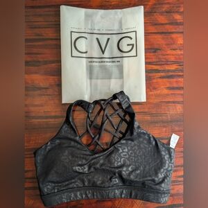 CVG Black Leopard Butterfly Back Bra Size M